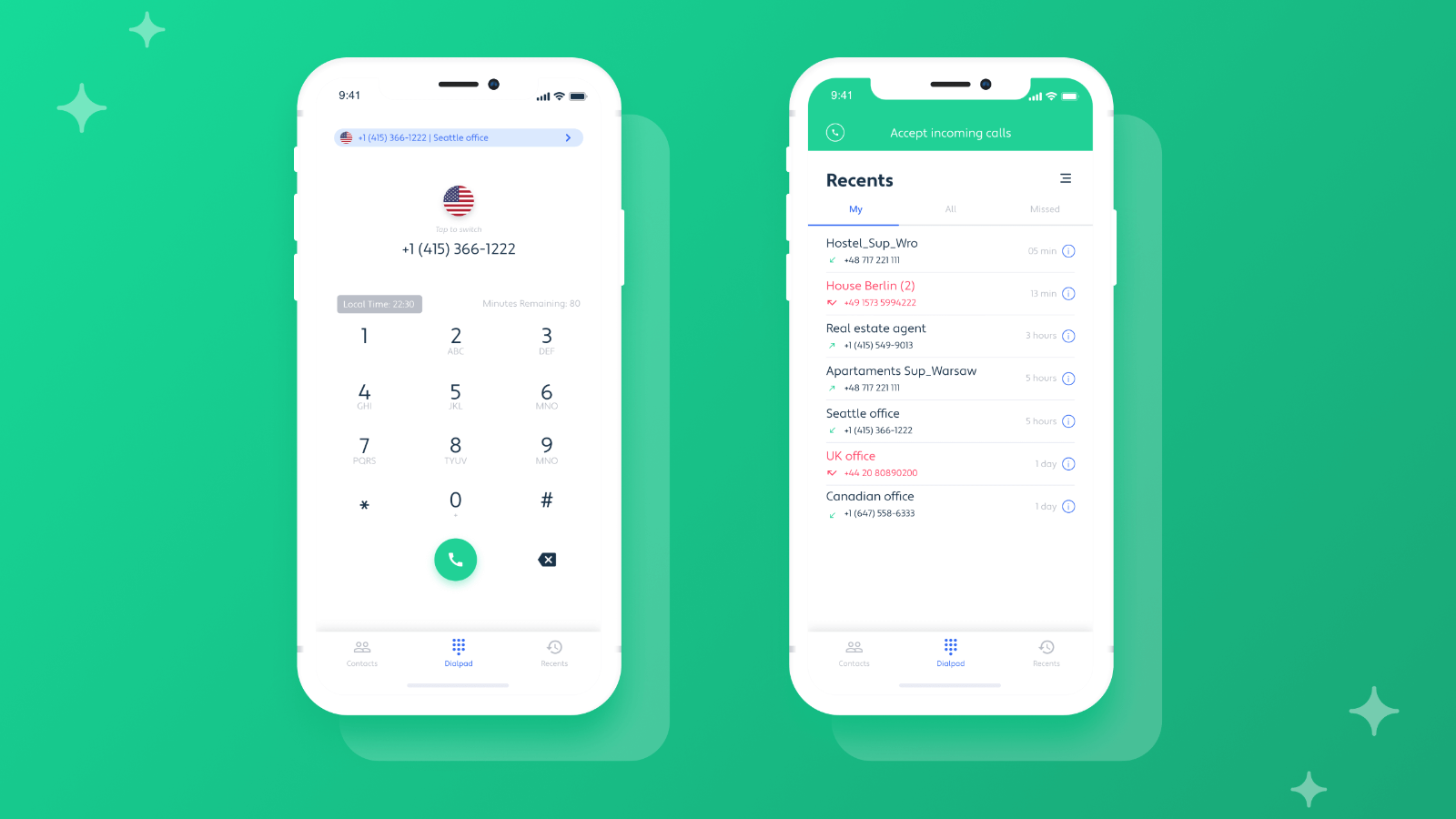 Handle sales calls from anywhere you need with our Mobile App.