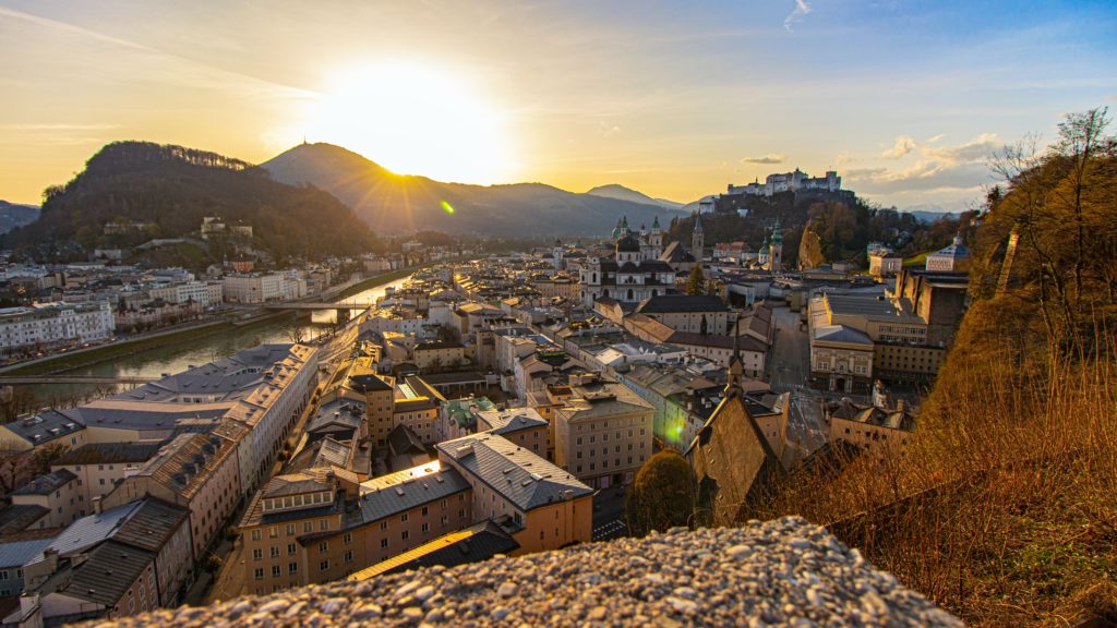 Panorama of Salzburg, a beautiful city in Austria and a perfect destination for 2020 