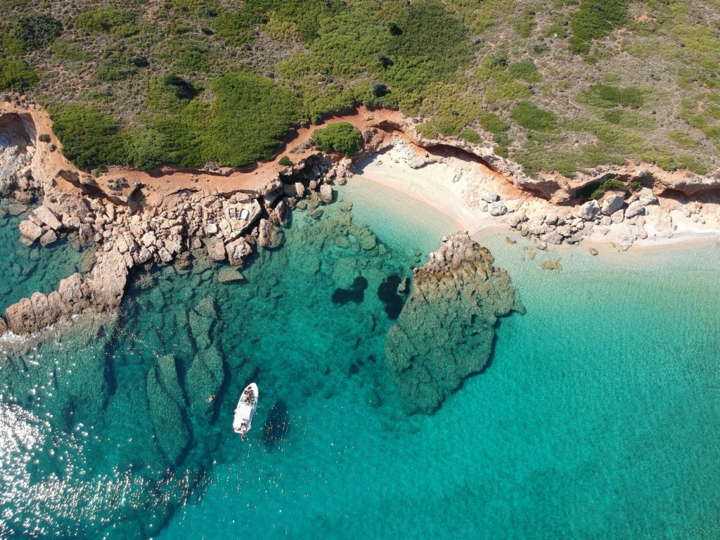 Alonnissos a Greek island with clear blue sea