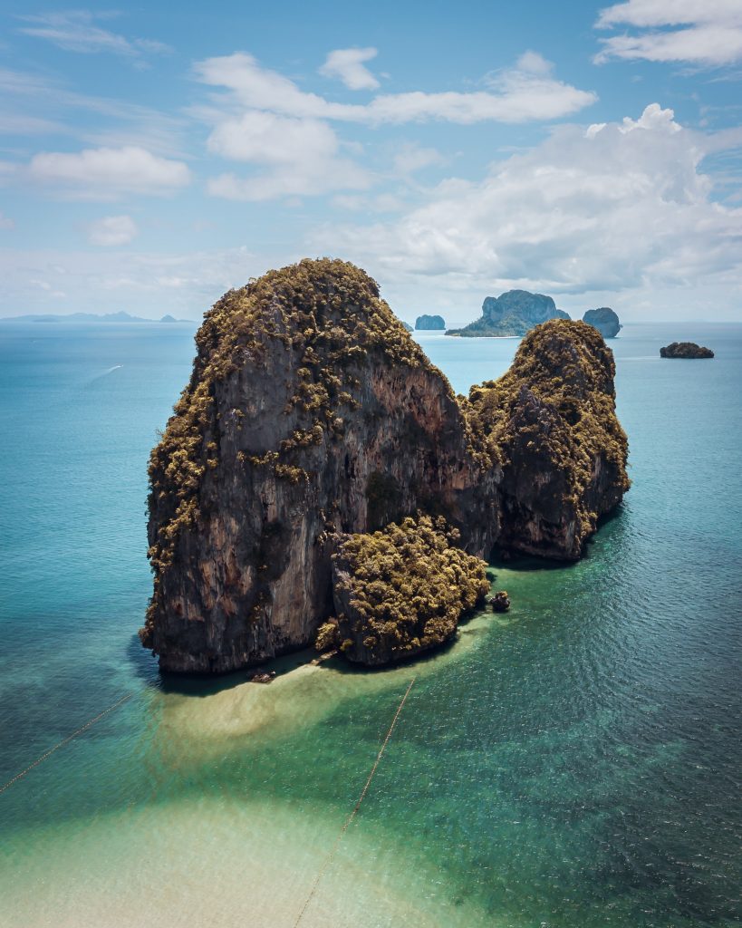 Rock structures at Railay Beach, one of the most beautiful beaches in the world