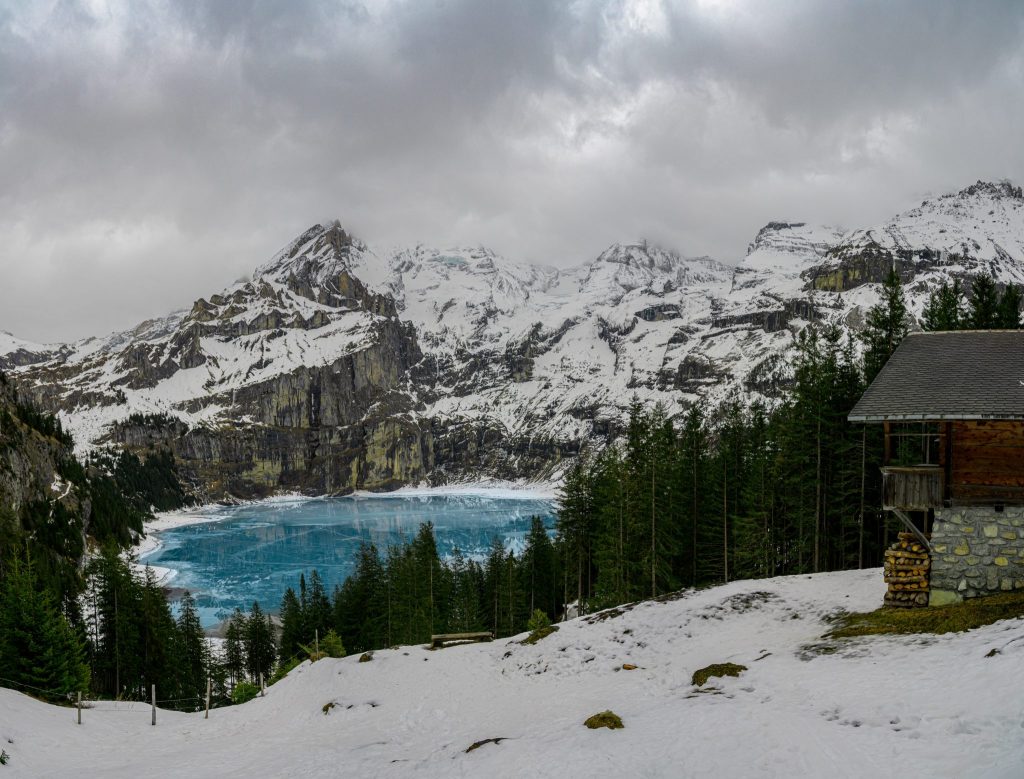 Lake Oeschinen in the Kander Valley is one of the 7 most beautiful places in Switzerland.