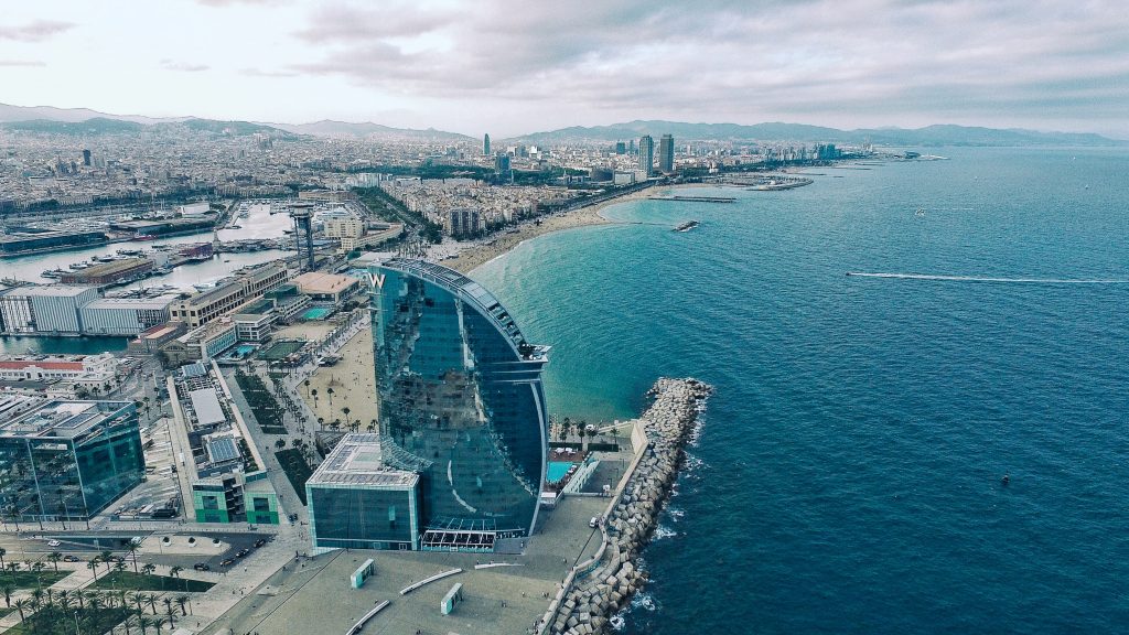 Plan your 2021 travel to Spain, Barcelona with a view of the entire city and beach. 
