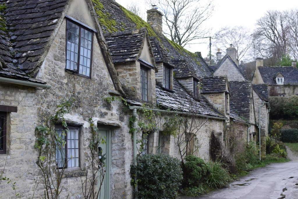 A line-up of English homes in the pretty village of Bibury, England