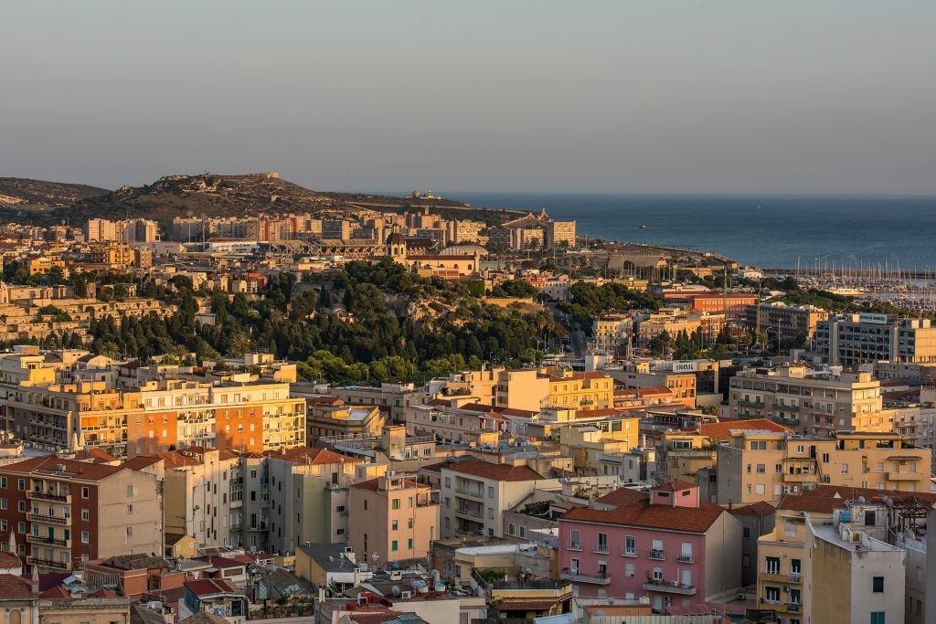The beautiful city of Cagliari bathing in sunlight