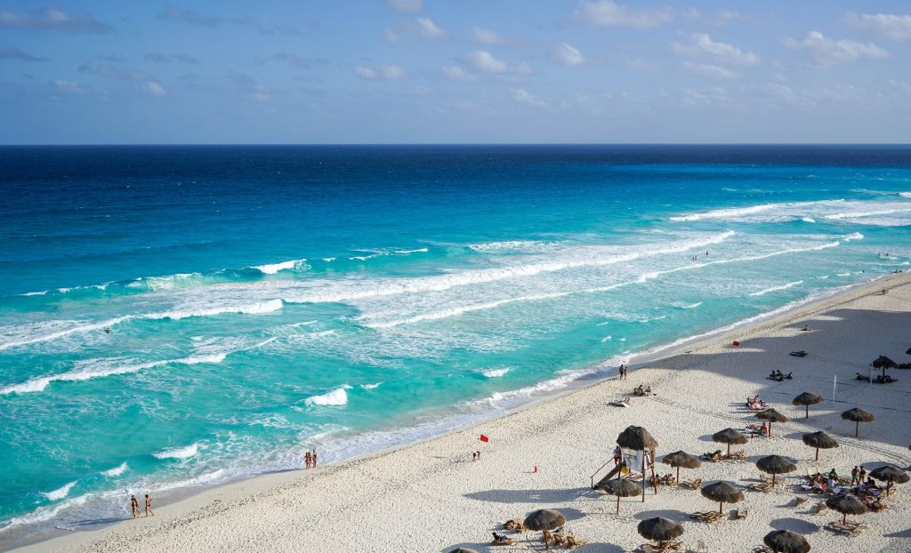 The turquoise beaches of Cancun
