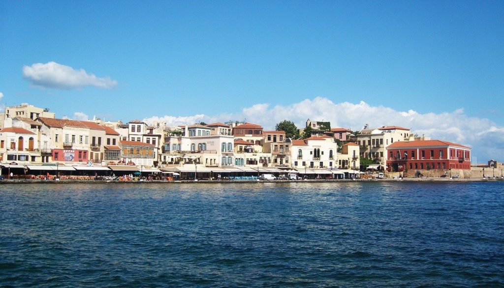 Waterfront scene in Heraklion Crete in Greece which is a great winter destination for winter travel 