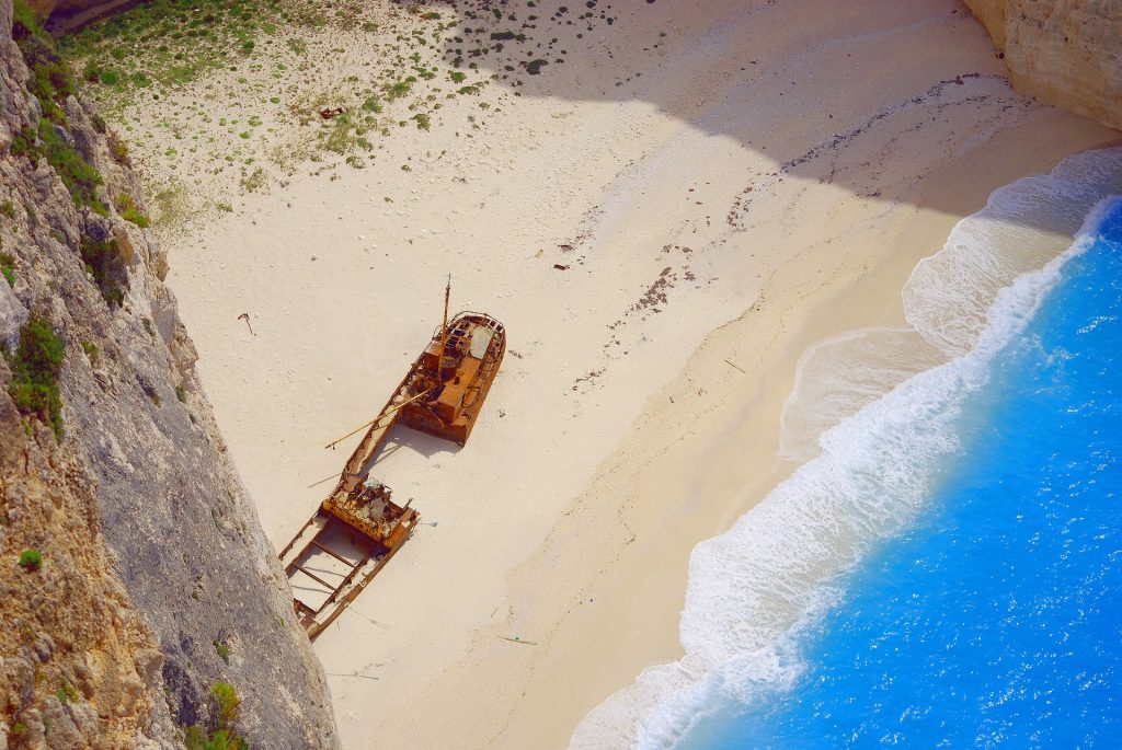 A ship wreck on one of the most beautiful beaches in the world