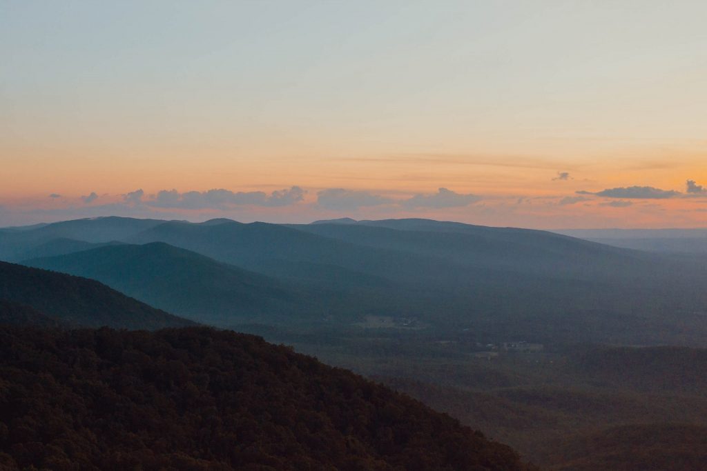 Blick von Humpback Rock in Virginia.