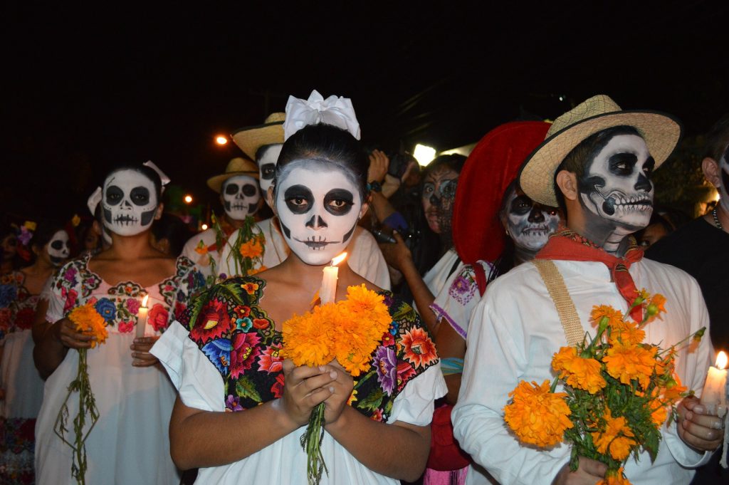 Mexicans dressed up for the Day of the Dead Festival