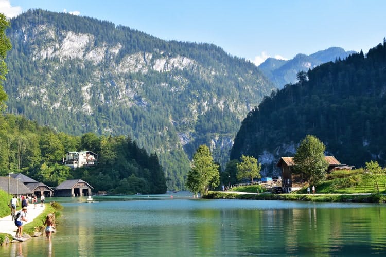 Top destination in germany Berchtesgadener land, a lake surrounded by mountains