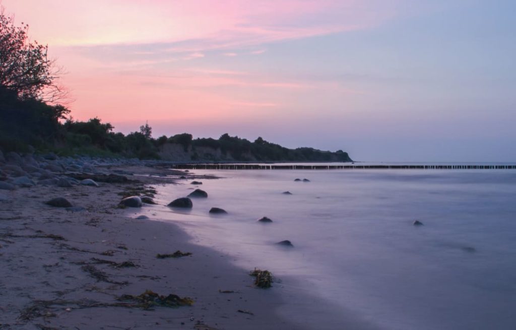 Boltenhagen in der Nähe des Campingplatzes Grüne Wiek im Sonnenuntergang