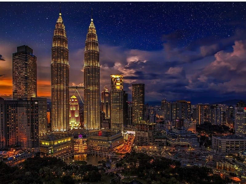 Skyline von Kuala Lumpur, Hauptstadt von Malaysia, bei nacht