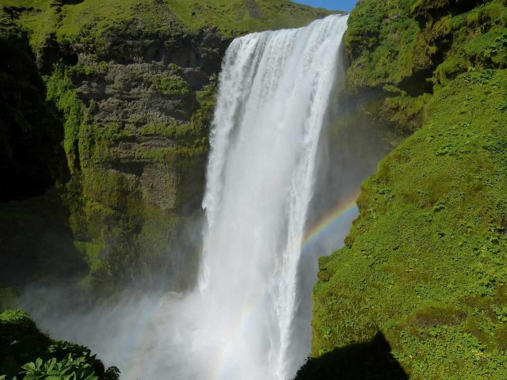The magnificent Skogafoss in summertime