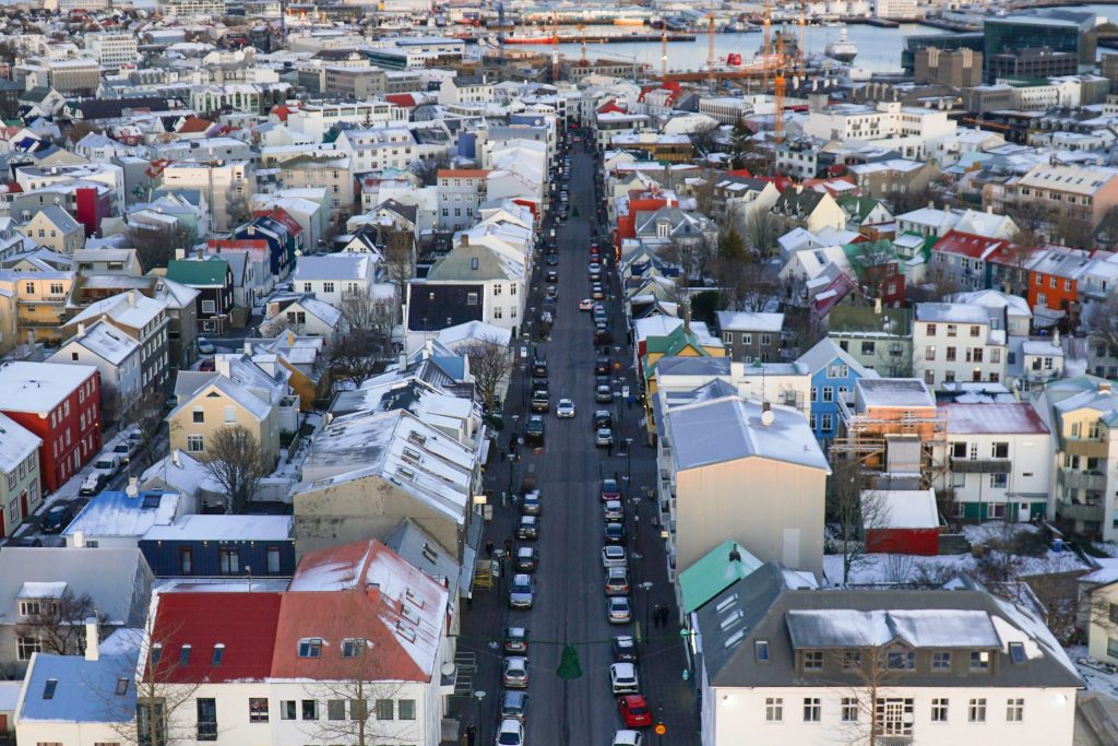 Girls trips to Iceland: a Birdseye view picture of Reykjavik