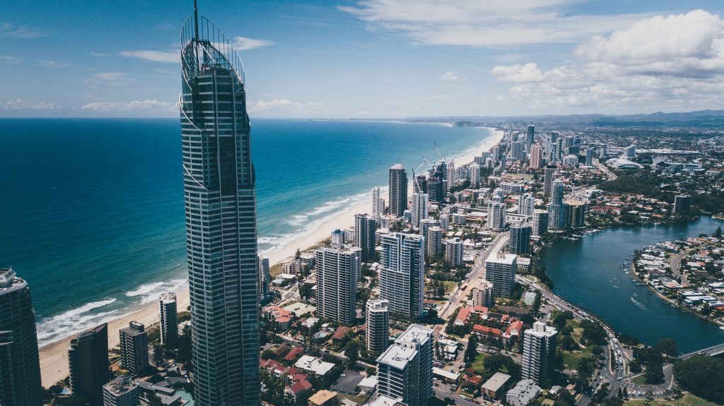 Surfer's paradise by the city of the Gold Coast is one of the best surf spots in the world 