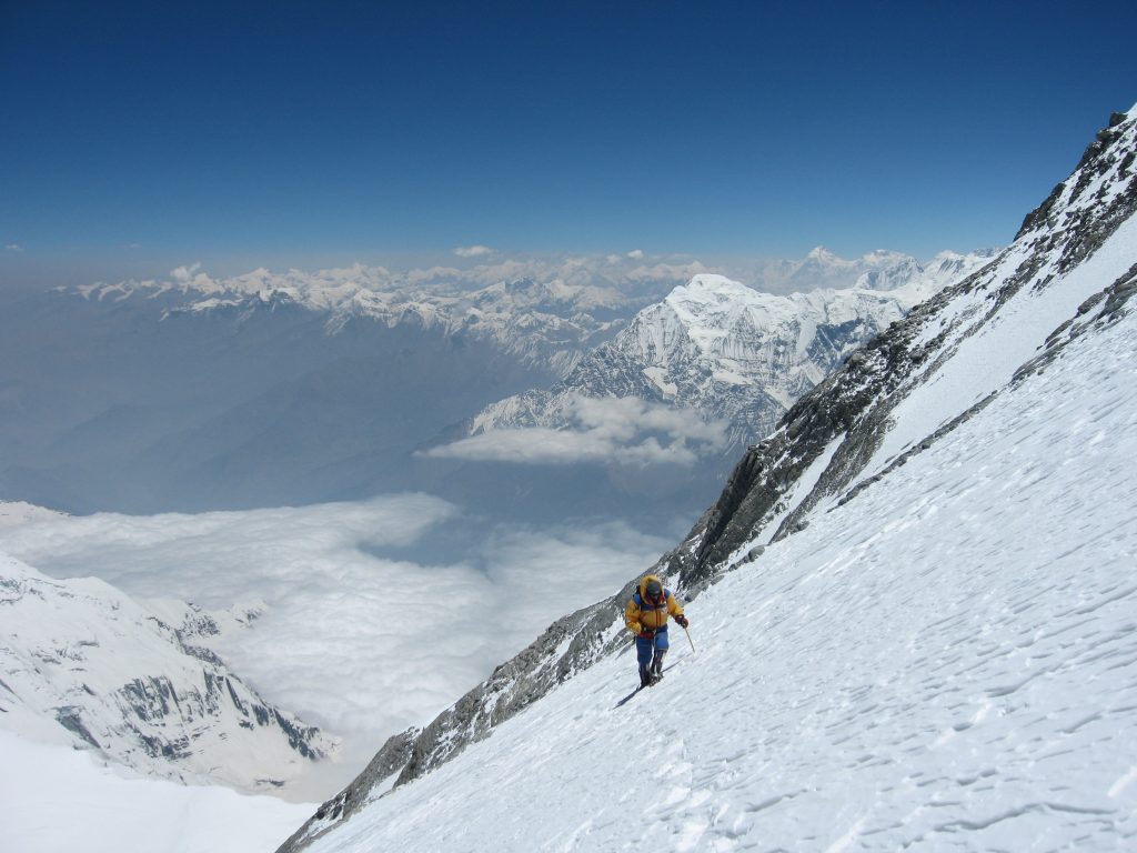 Dhaulagiri mountain with snow.