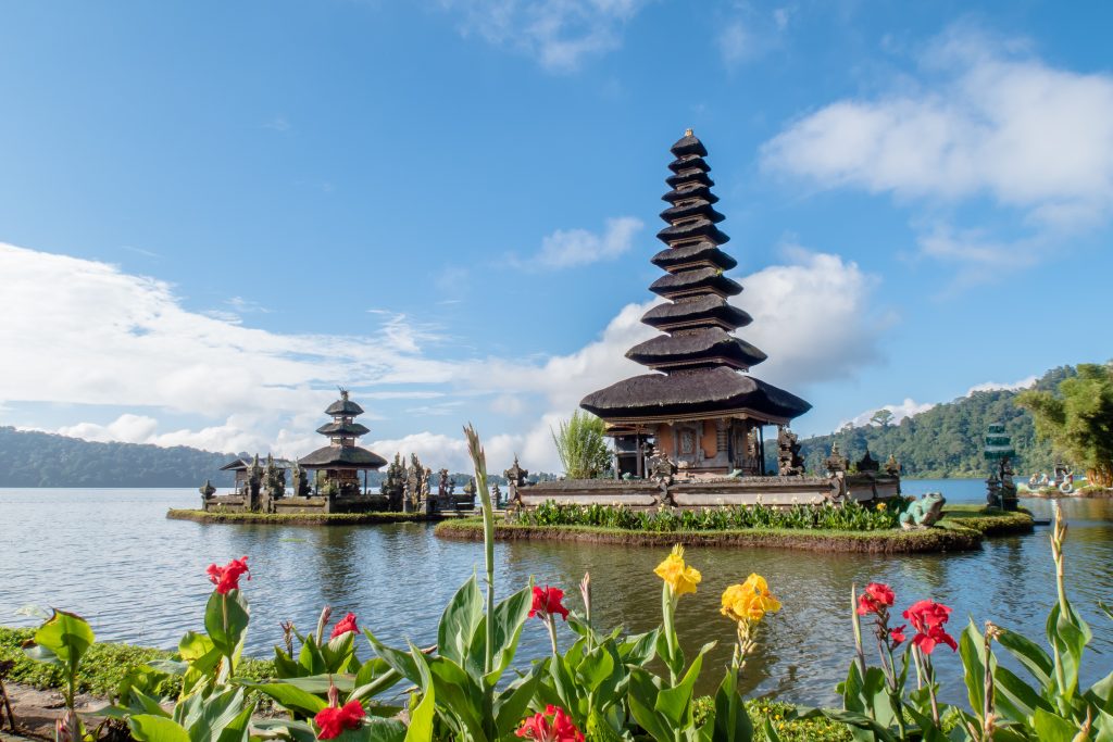 Ulun Danu Beratan temple in Bali that floats on water