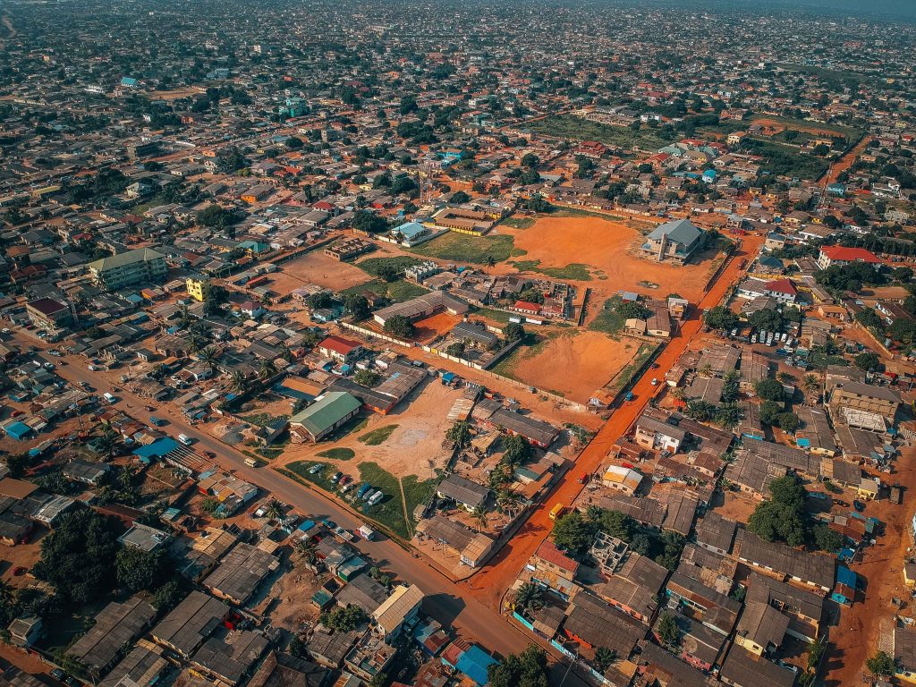 A landscape view of Accra, Ghana.