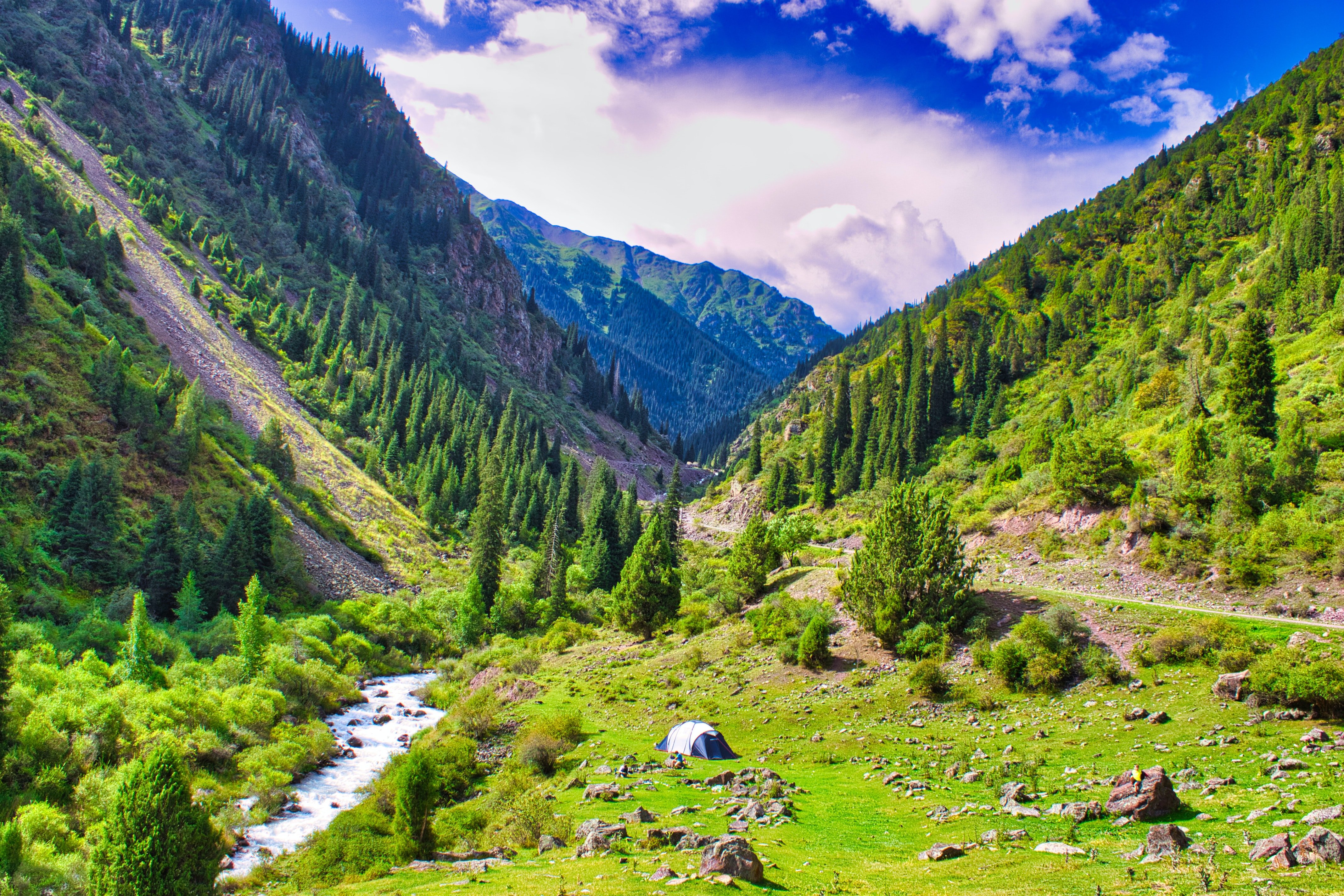 Green mountains of Kyrgyzstan.