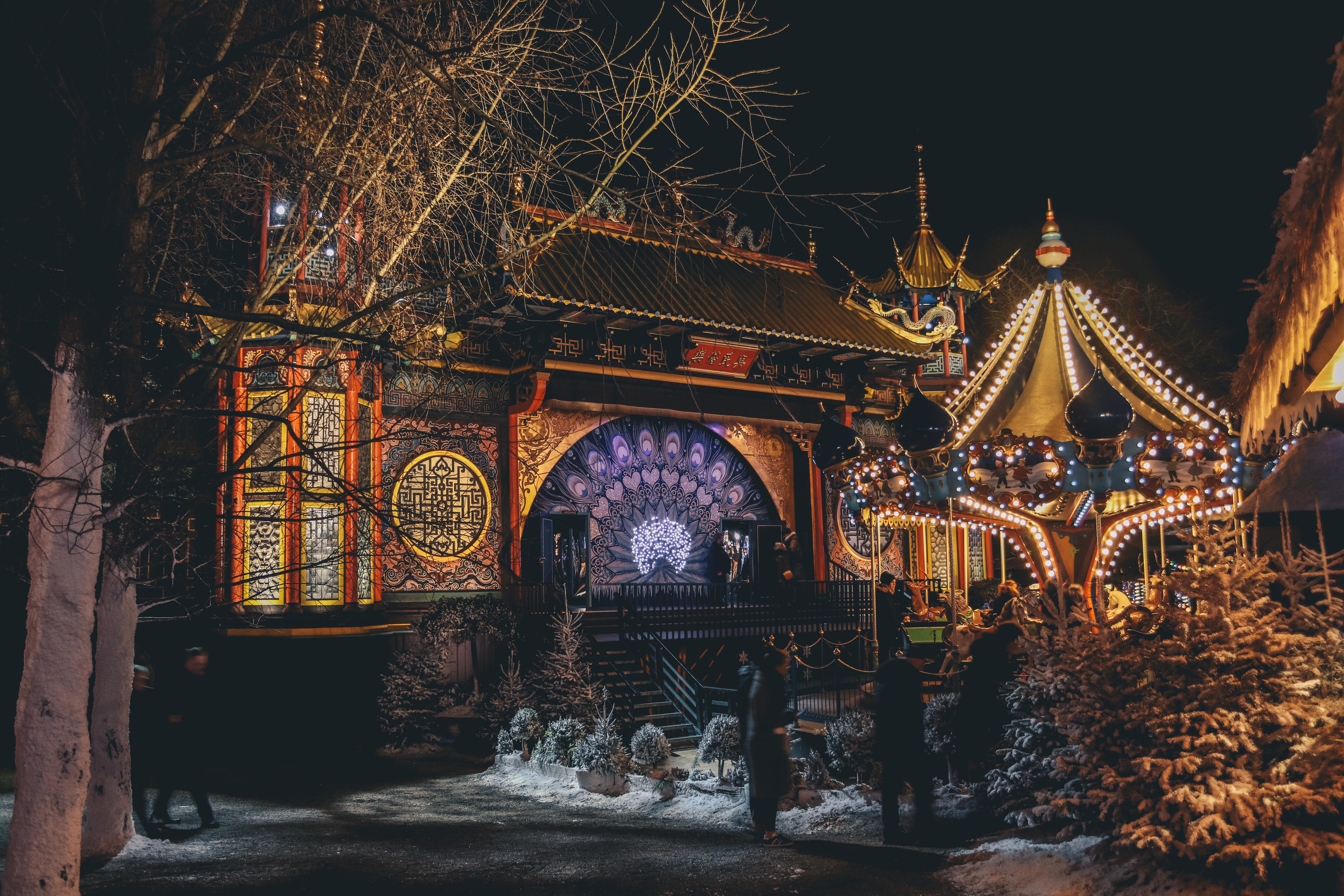 Tivoli Gardens in Copenhagen in winter.