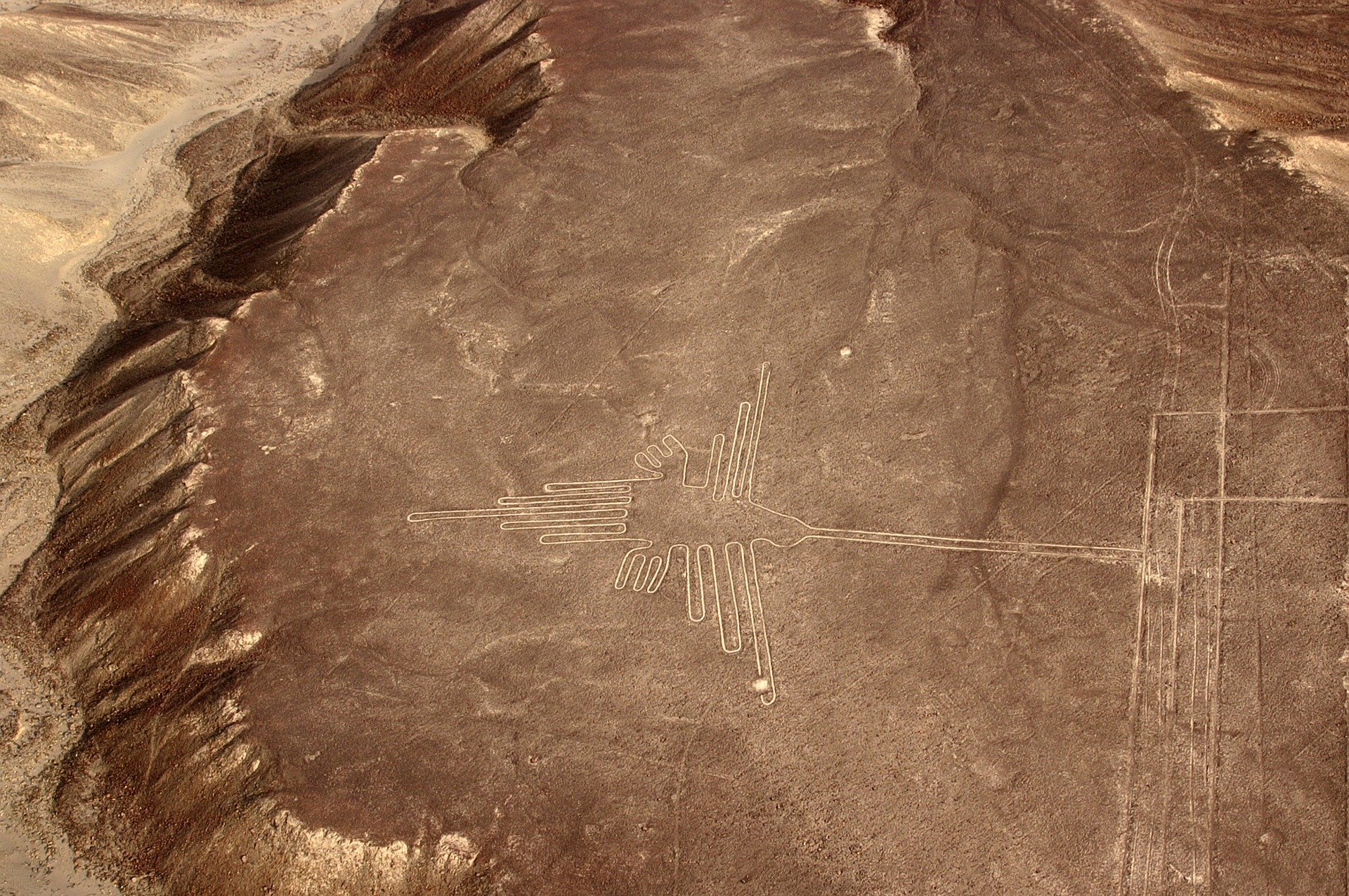 Geoglyph art made into a large area of sand
