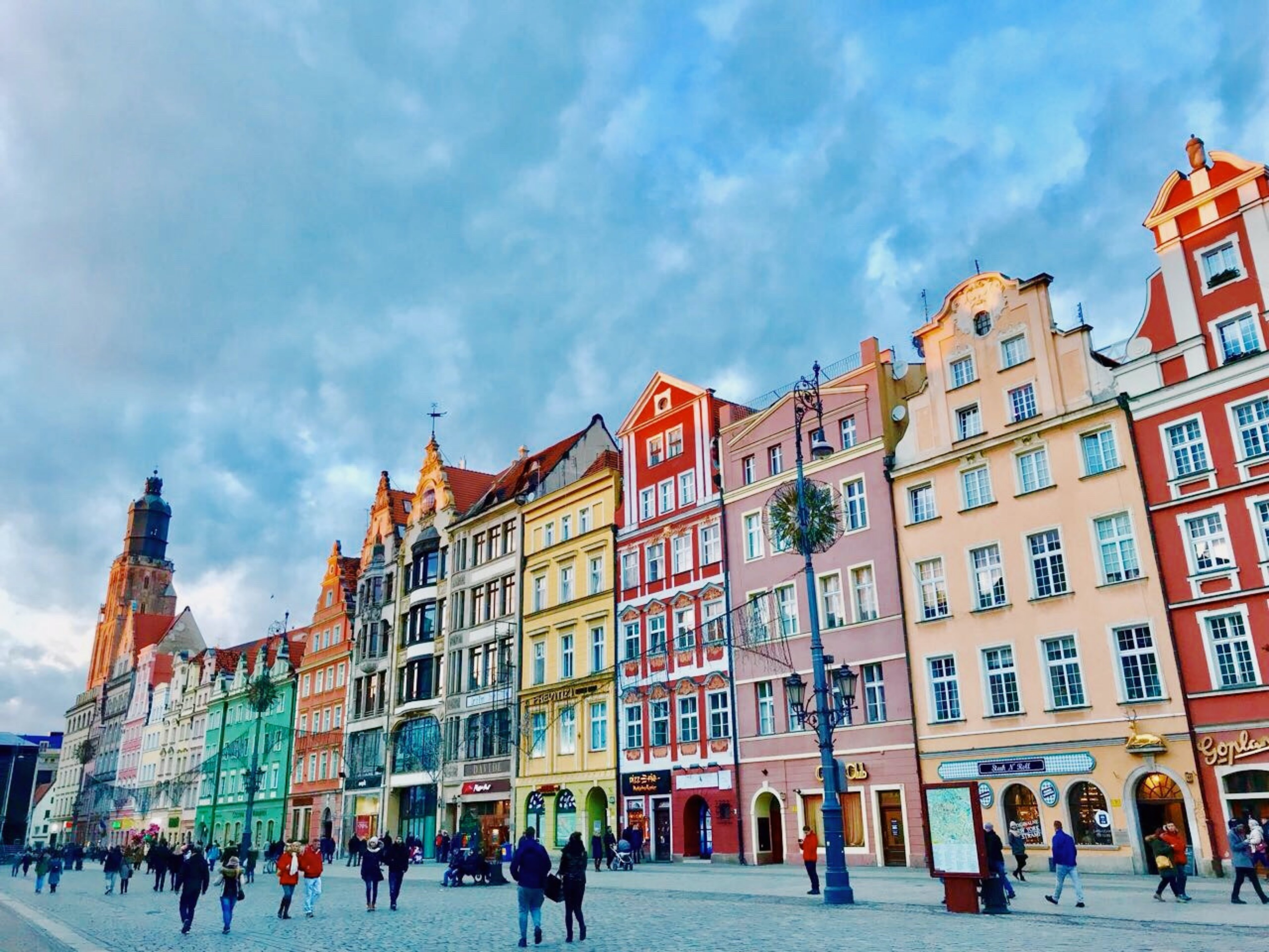 Colourful buildings in Poland.