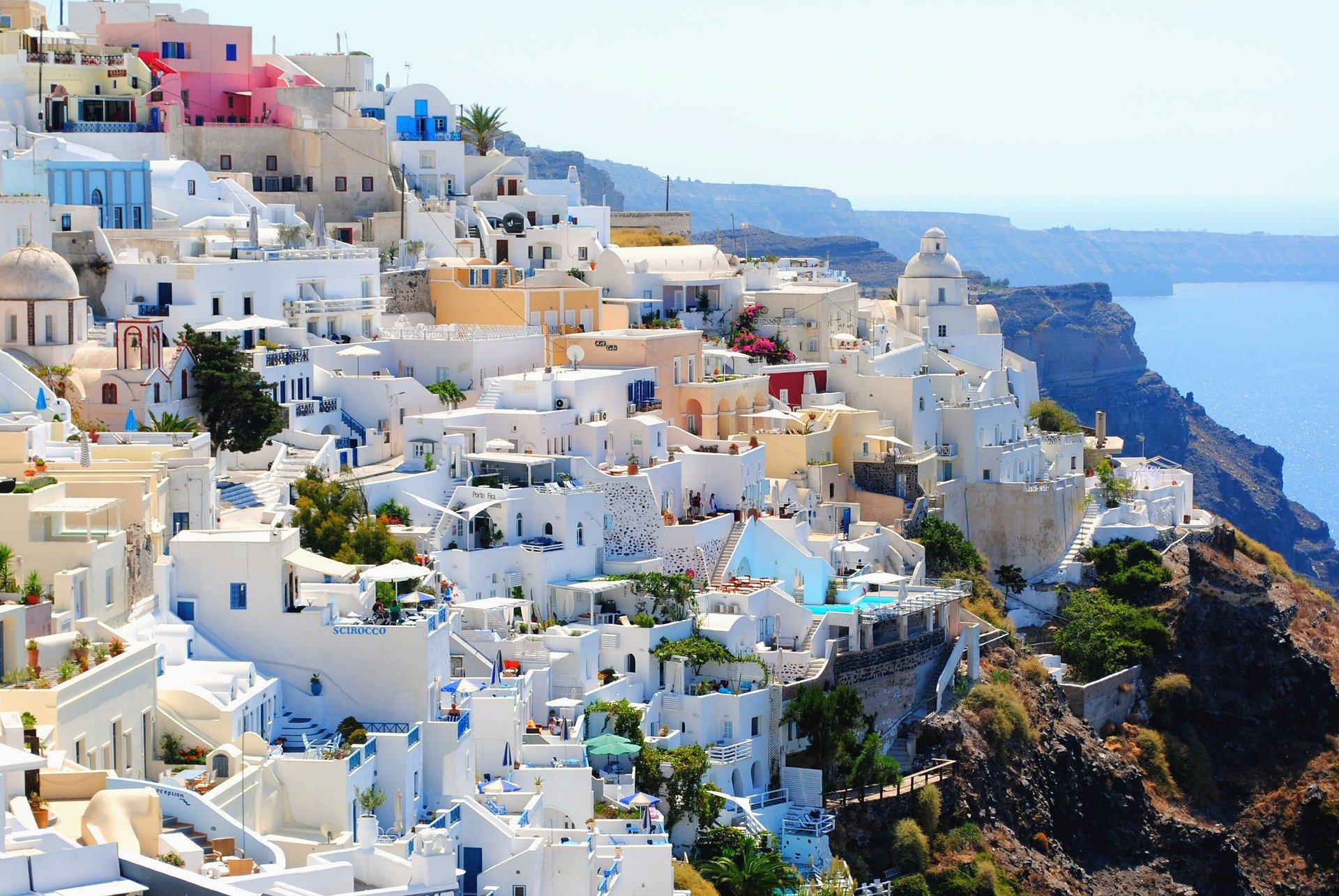 White-washed homes on the hills of Greece