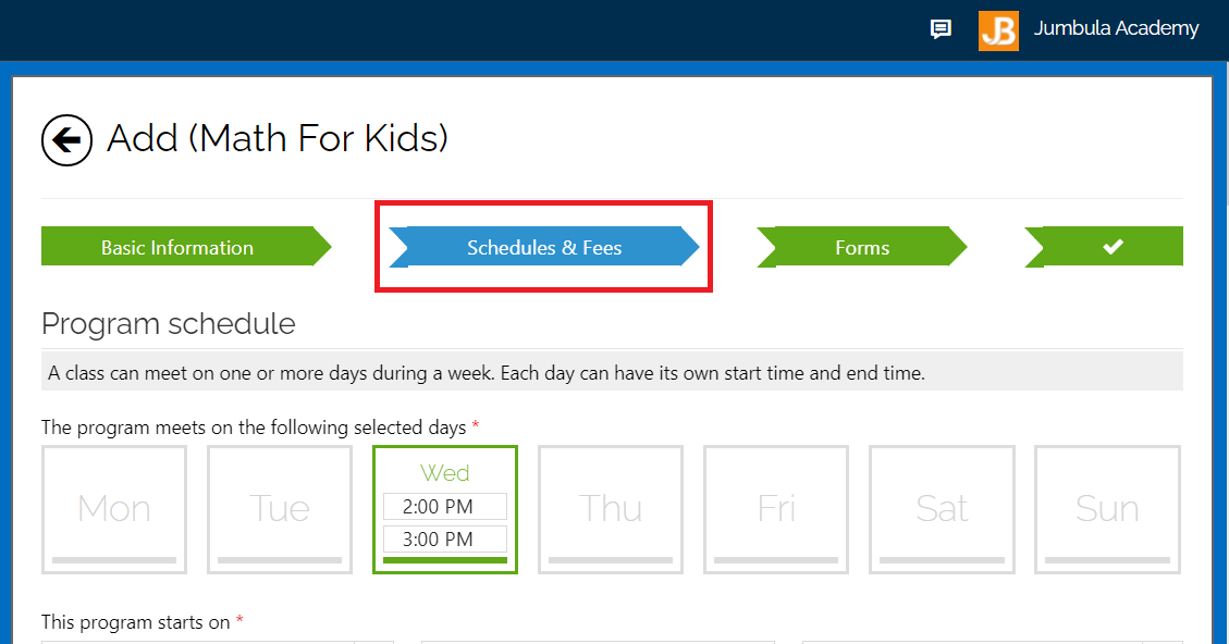 Schedules and Fees
