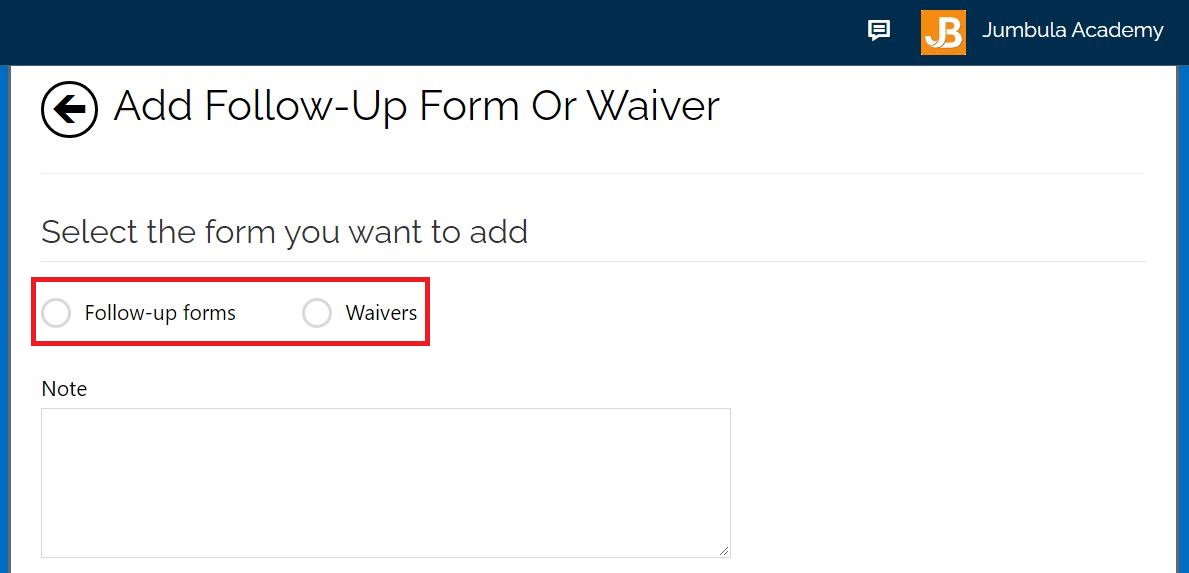 add follow up form