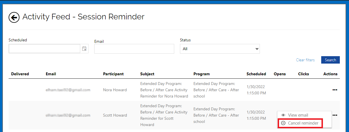 cancel reminder