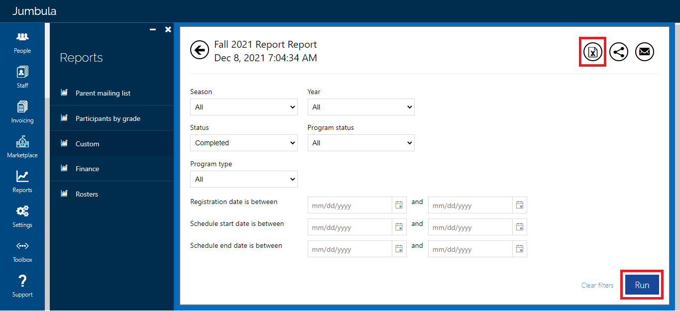 custome report