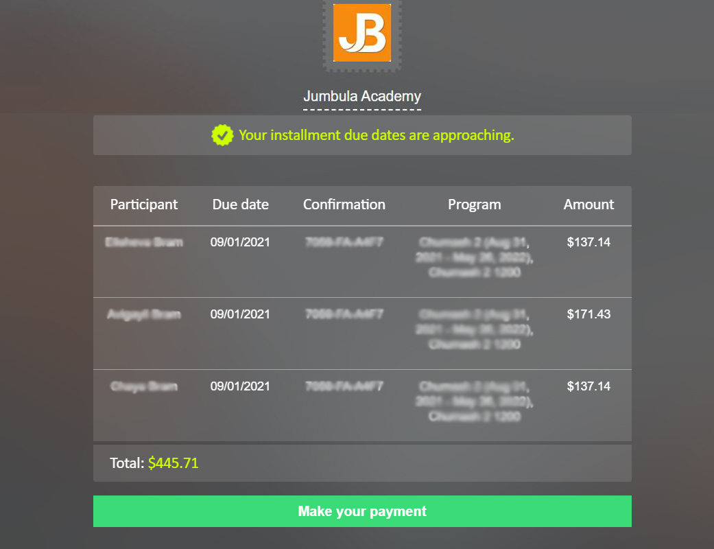 payment reminder