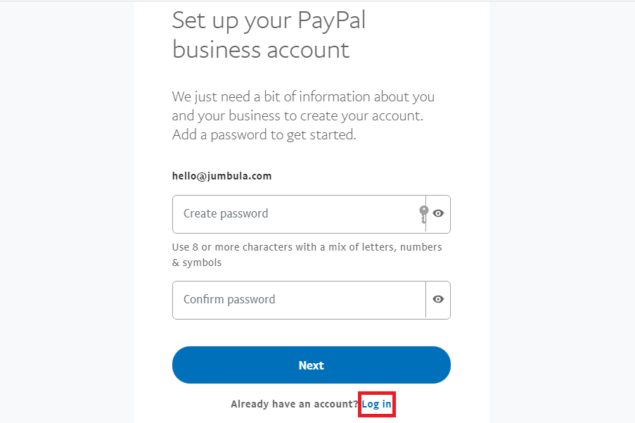 paypal account