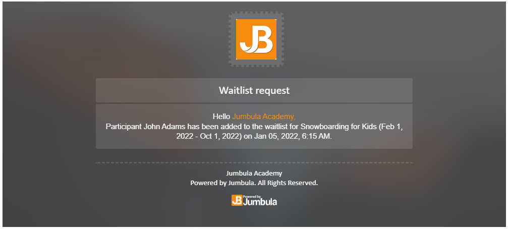 waitlist email