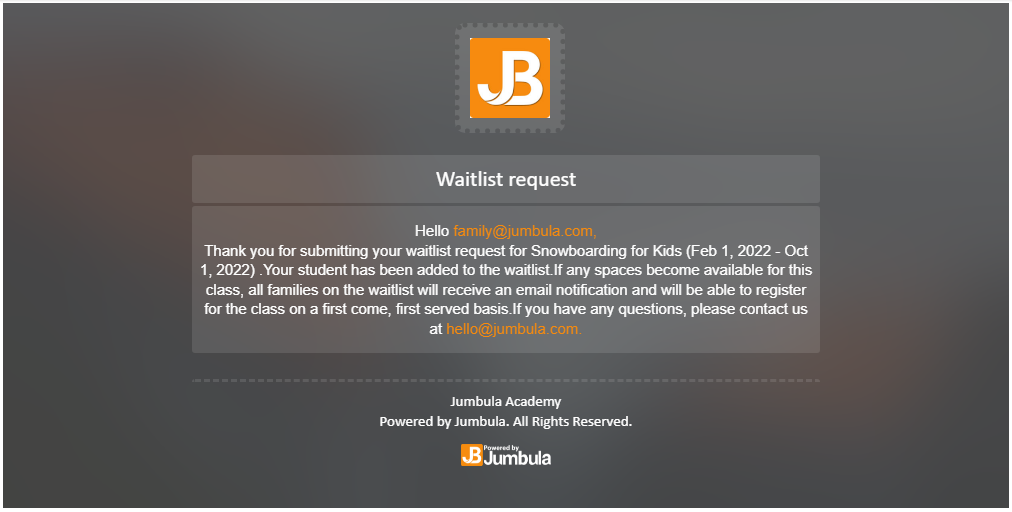 waitlist notification email