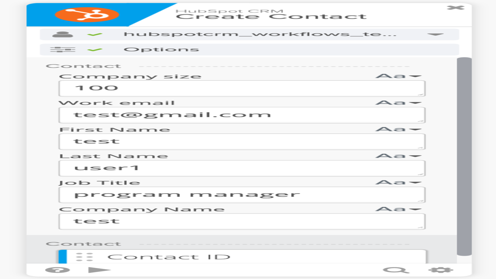 Create record for customer contact