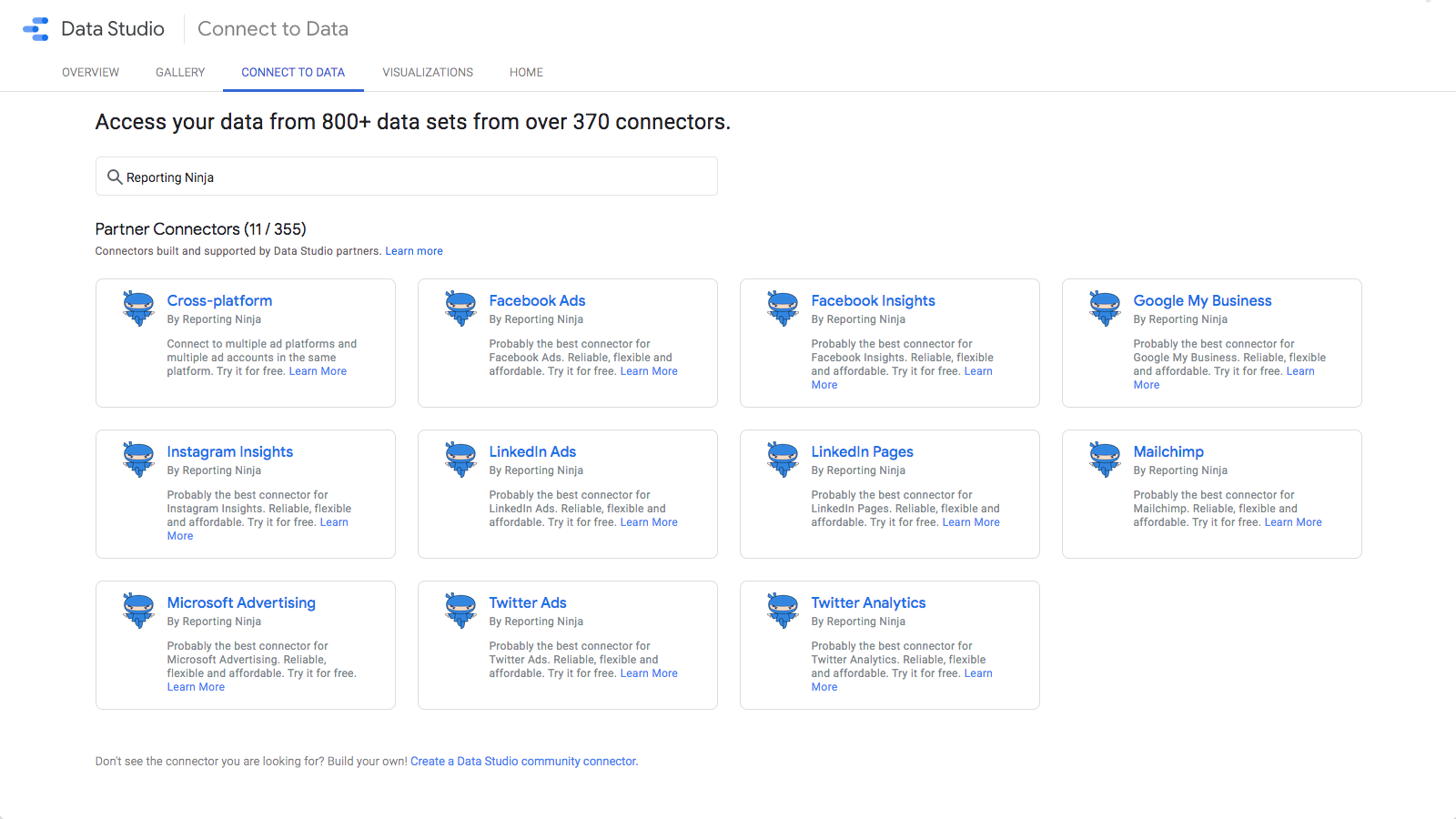 Connectors for Data Studio